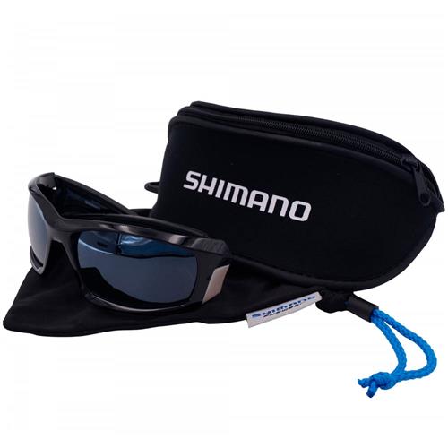 Oculos de Sol Shimano Speedmaster - Armacao Preta Float - Lente Cinza Polarizada
